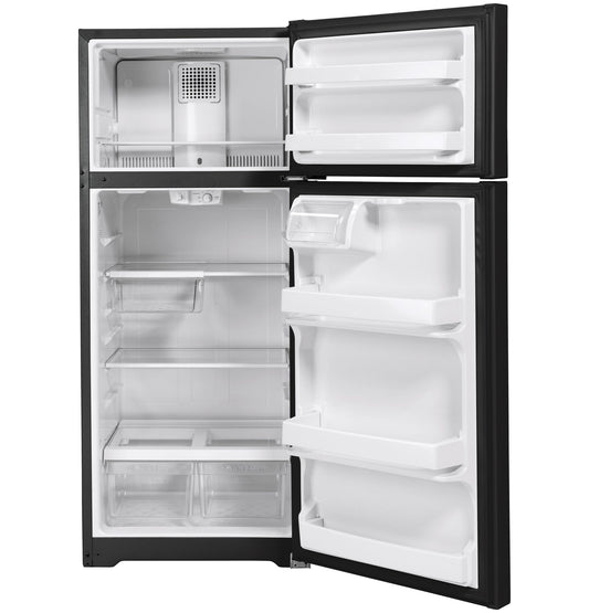GE 17.5 Cubic Foot Top Mount Refrigerator - Black