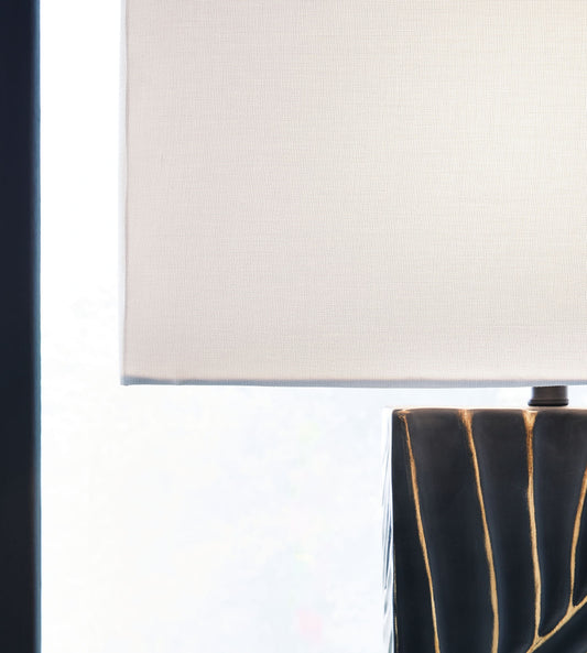 Bartlen - Poly Table Lamp - Black / Gold Finish