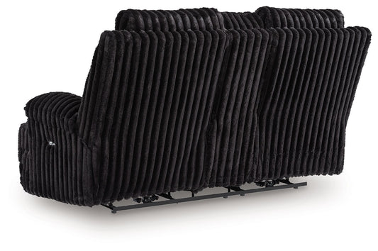 Rhine Falls - Double Reclining Power Loveseat With Console - Onyx