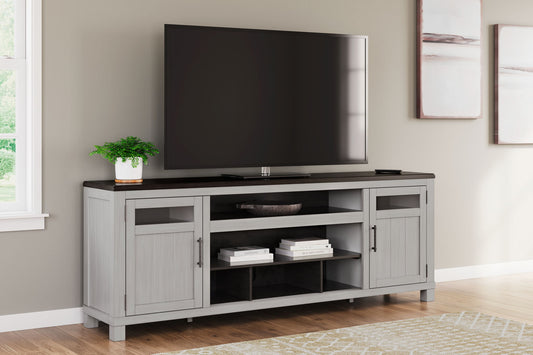 Darborn - XL TV Stand W/Fireplace Option - Gray / Brown