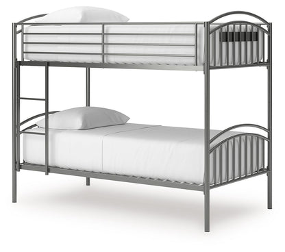 Lanceburg - Twin/Twin Bunk Bed With Ladder - Gray