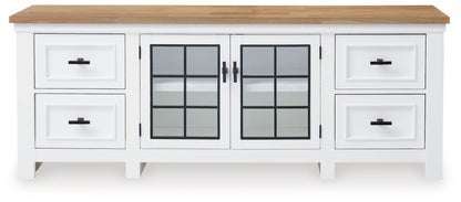 Ashbryn - Extra Large TV Stand - White / Natural
