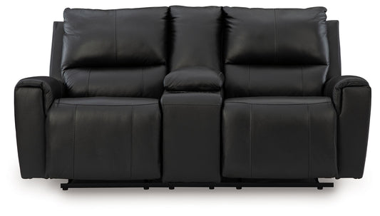Glossmore - Black - Reclining Loveseat With Console