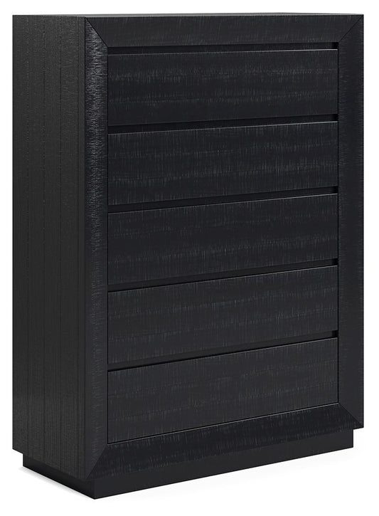 Londer - Five Drawer Chest - Black