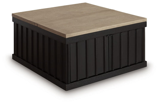 Rylandyn - Lift Top Cocktail Table - Black / Light Brown