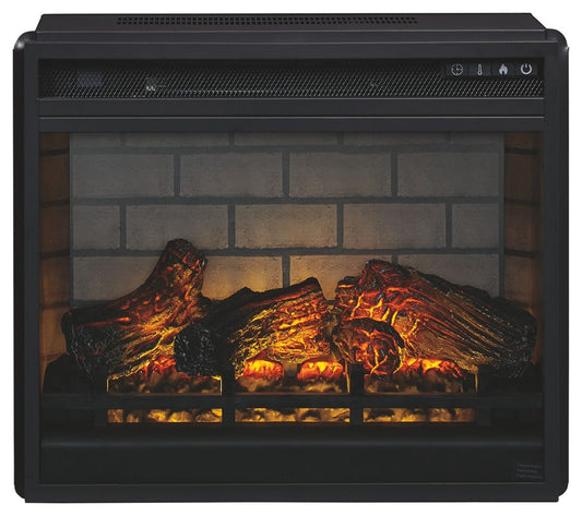 Trinell - 63" TV Stand With Glass/Stone Fireplace Insert - Brown