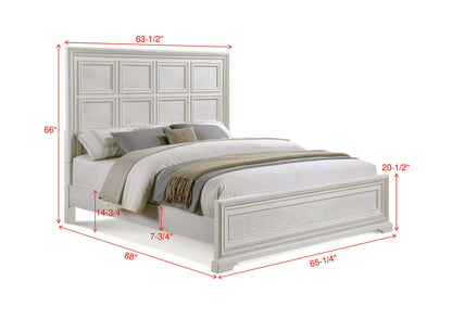 Alexandria - Queen Panel Bed- White