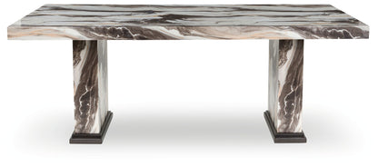 Jeshina - Dining Table - Dark Brown / Beige