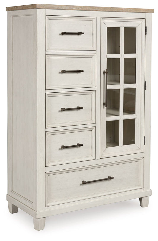 Shaybrock - Door Chest - Antique White / Brown