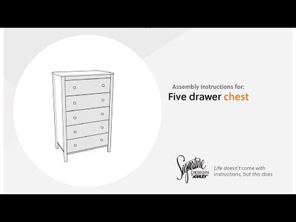 Simmenfort - Five Drawer Chest - Navy Blue